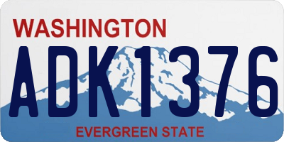 WA license plate ADK1376