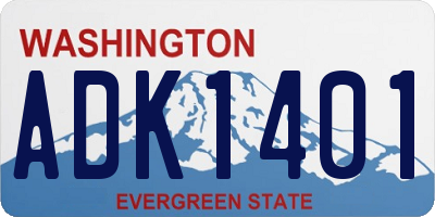 WA license plate ADK1401