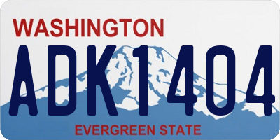 WA license plate ADK1404