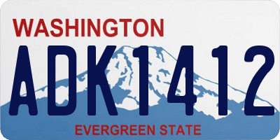 WA license plate ADK1412
