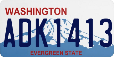 WA license plate ADK1413