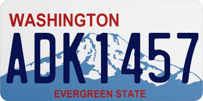 WA license plate ADK1457