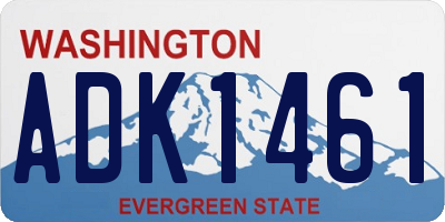 WA license plate ADK1461
