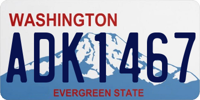 WA license plate ADK1467