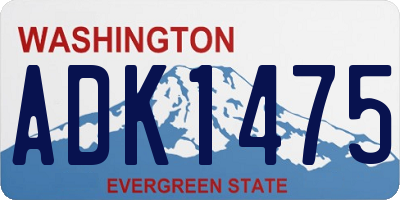 WA license plate ADK1475