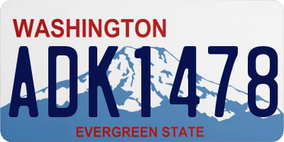 WA license plate ADK1478