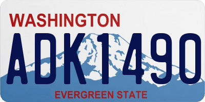 WA license plate ADK1490