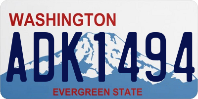 WA license plate ADK1494
