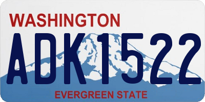 WA license plate ADK1522