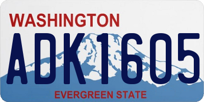 WA license plate ADK1605