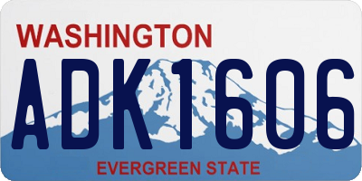 WA license plate ADK1606