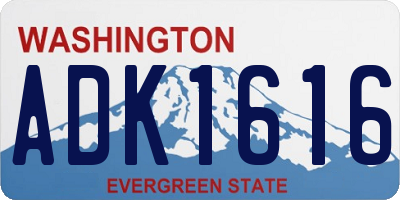 WA license plate ADK1616