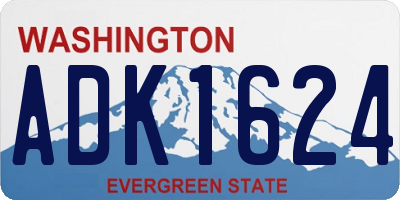 WA license plate ADK1624