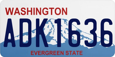 WA license plate ADK1636
