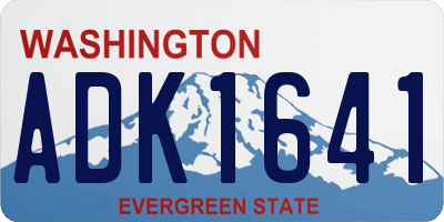 WA license plate ADK1641