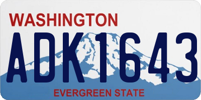 WA license plate ADK1643