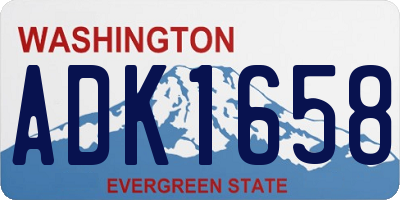 WA license plate ADK1658