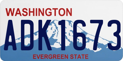 WA license plate ADK1673