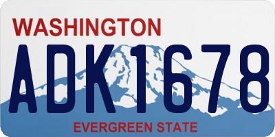 WA license plate ADK1678