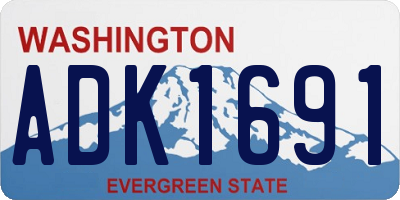 WA license plate ADK1691