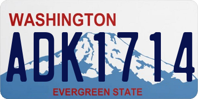 WA license plate ADK1714