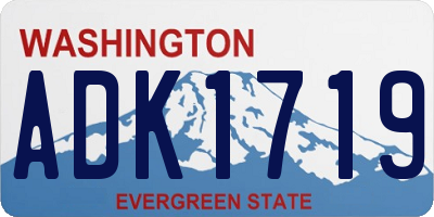 WA license plate ADK1719