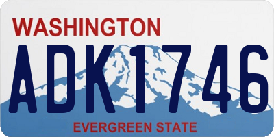 WA license plate ADK1746
