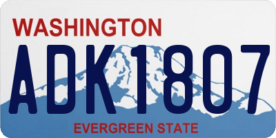 WA license plate ADK1807