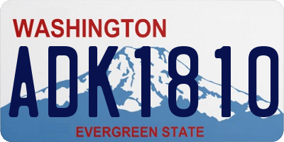 WA license plate ADK1810