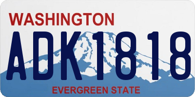 WA license plate ADK1818