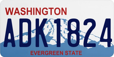 WA license plate ADK1824