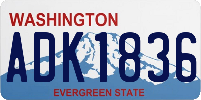 WA license plate ADK1836