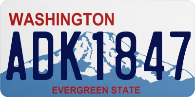 WA license plate ADK1847
