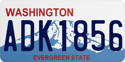 WA license plate ADK1856