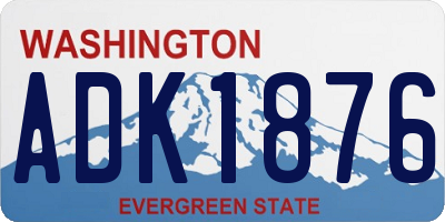 WA license plate ADK1876