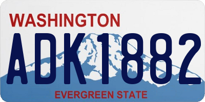 WA license plate ADK1882