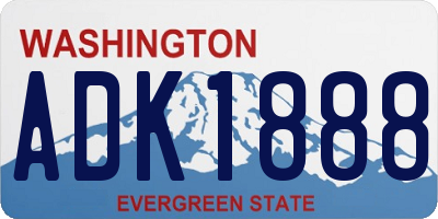 WA license plate ADK1888