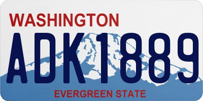 WA license plate ADK1889