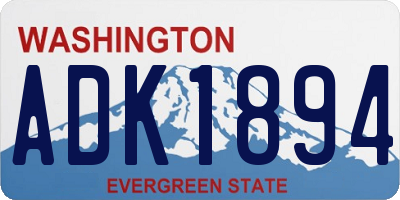 WA license plate ADK1894