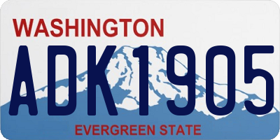 WA license plate ADK1905