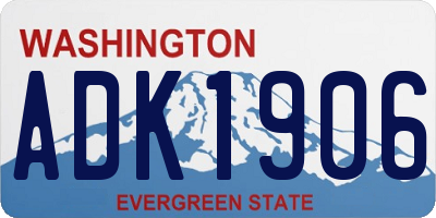 WA license plate ADK1906