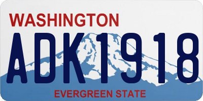 WA license plate ADK1918
