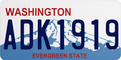 WA license plate ADK1919