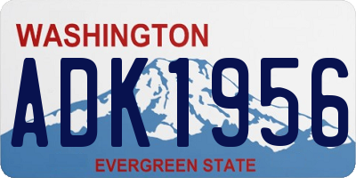 WA license plate ADK1956