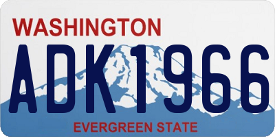WA license plate ADK1966
