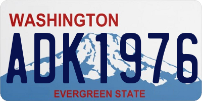 WA license plate ADK1976
