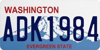 WA license plate ADK1984