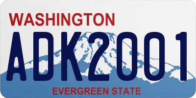 WA license plate ADK2001