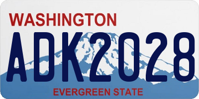 WA license plate ADK2028
