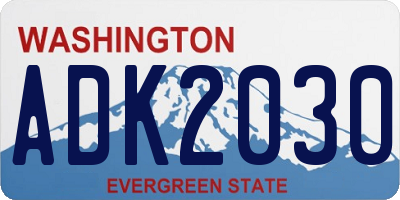 WA license plate ADK2030